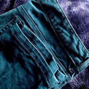 Deep turquoise jeans